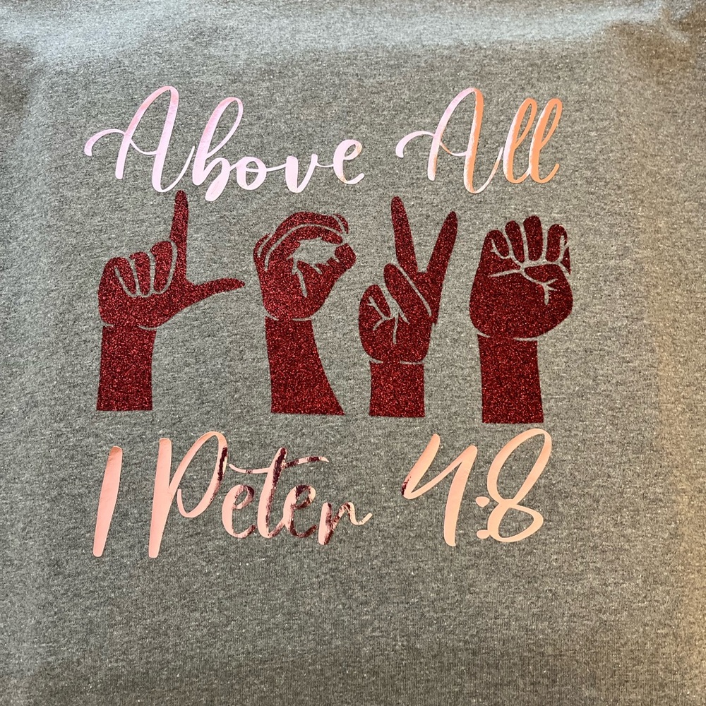 Faith T-shirts “Above all Love”